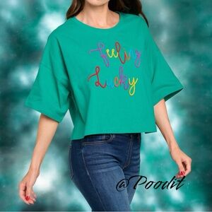 PEACH LOVE CALIFORNIA feeling lucky crop top S M L